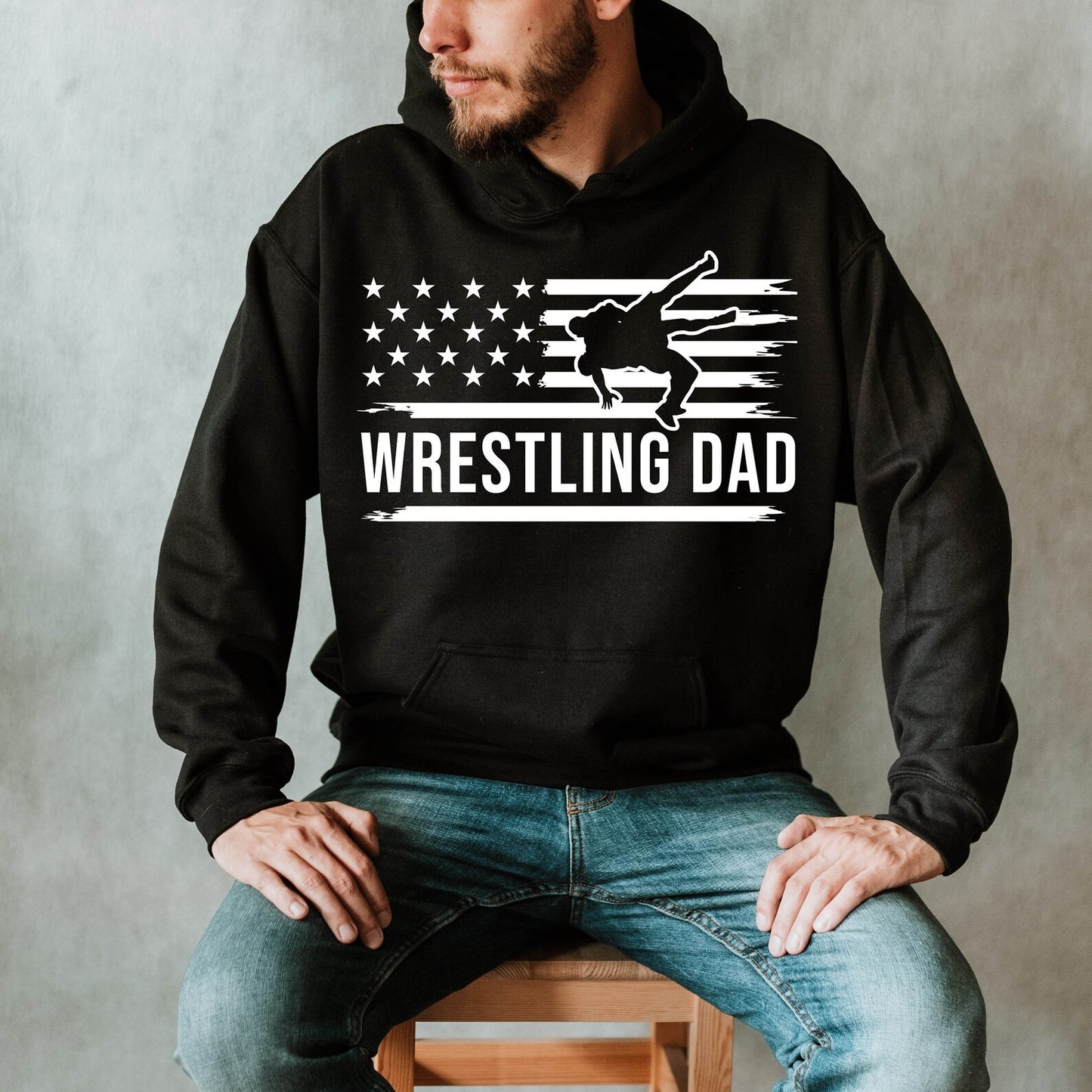 American Flag Wrestling Dad